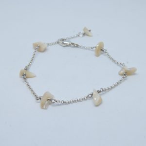 Bracelet maille jaseron en argent 925 millième et chutes de nacre