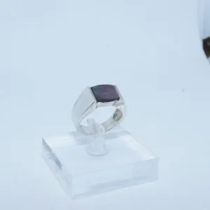 Chevalière argent 925 millième et nacre noire