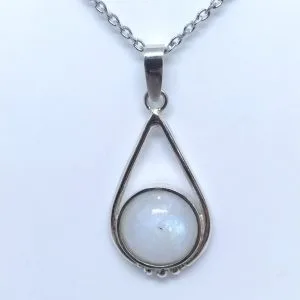Pendentif argent et pierre de lune