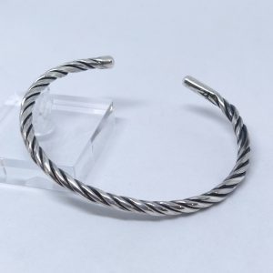 Bracelet argent fils torsadés