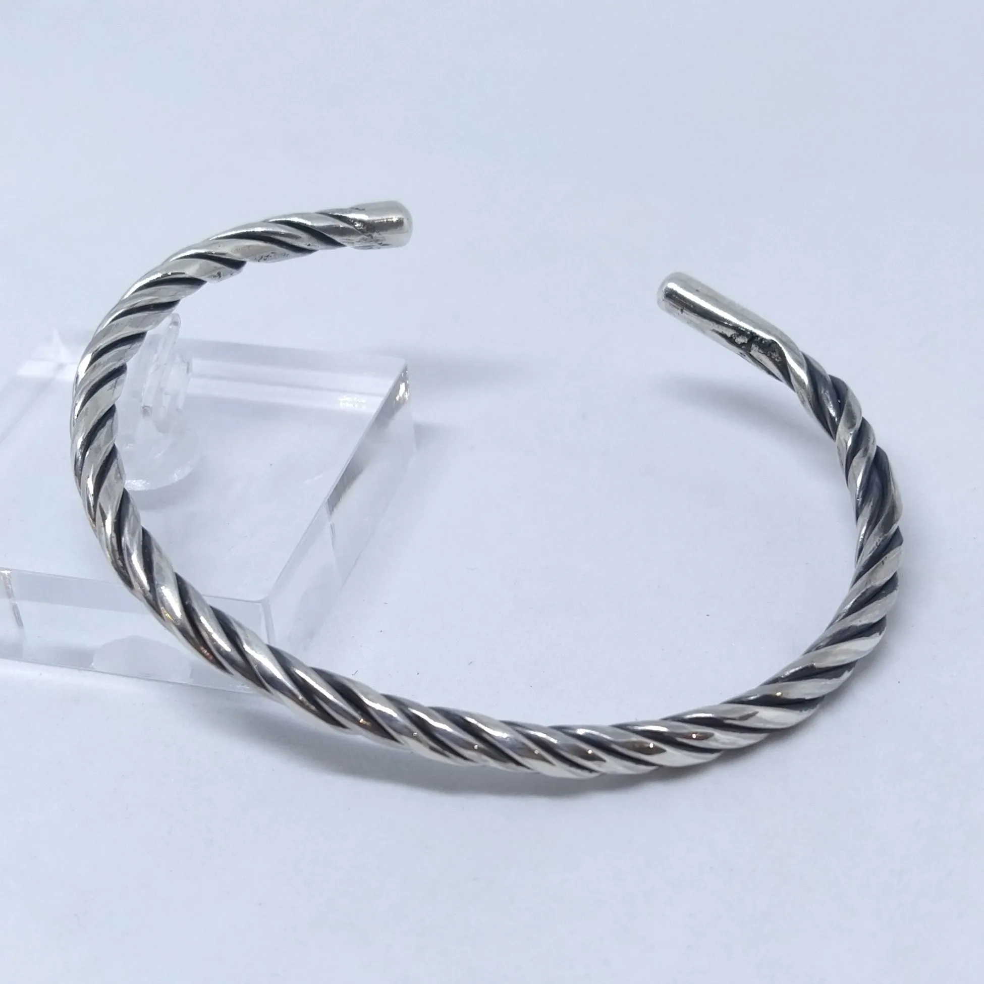 Bracelet argent fils torsadés