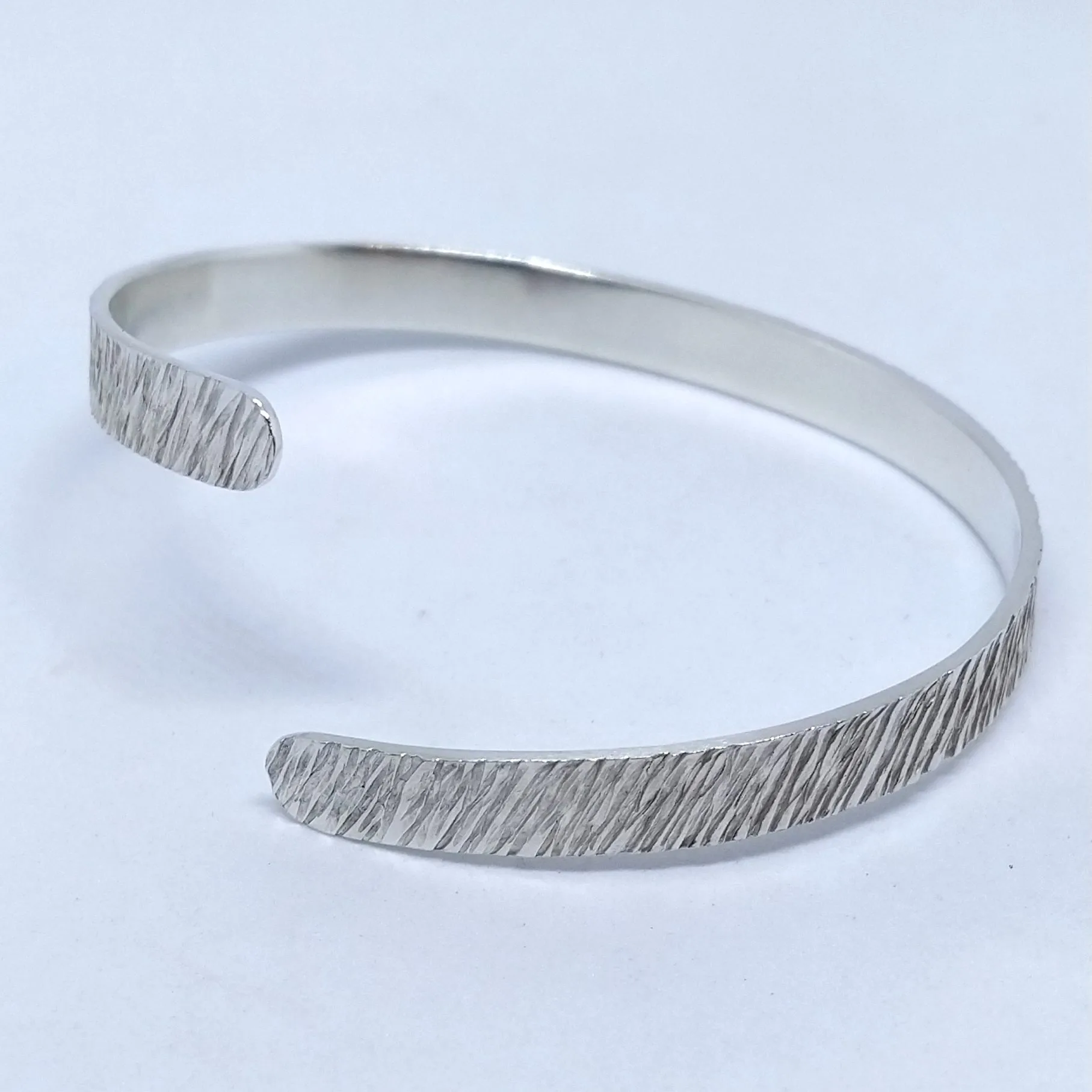 bracelet argent martelage zébré