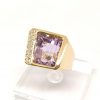 Bague or améthste et diamants